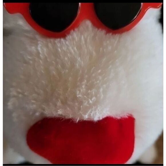 Hugfun plush dog sing dance battery operated cool dog heart sunglasses love - Picture 2 of 5